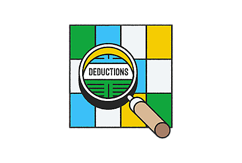 icon of magnifying glass searching for credits and deductions