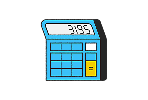 icon of blue tax calculator estimating a refund