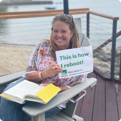 employee shows how she spent H&R Block's Annual Reboot week in July.