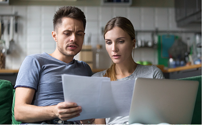 couple discussing tax options