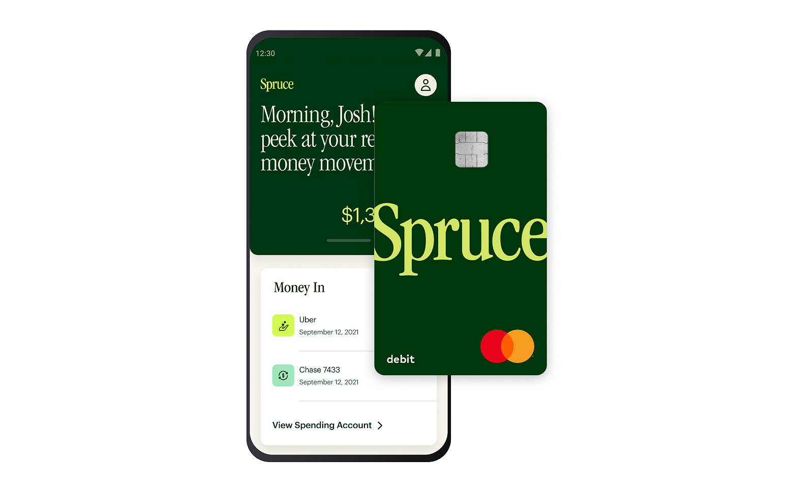 spruce mobile banking app and debit card