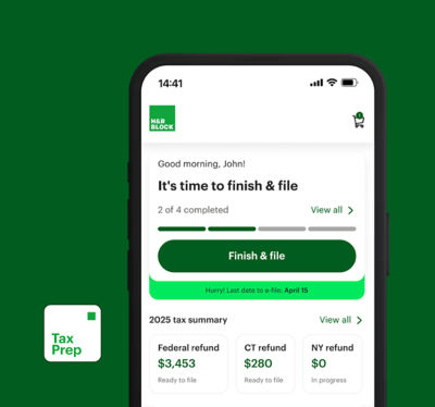 image of H&R Block tax prep app