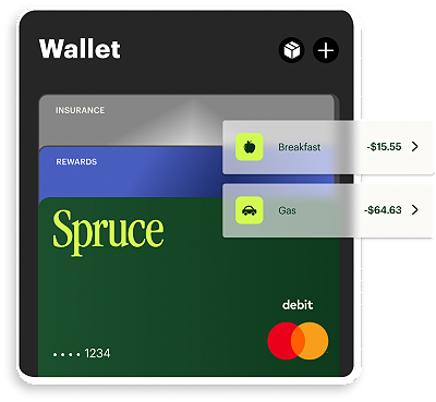 mobile wallet with the spruce debit card