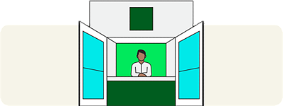 office doors open illustration