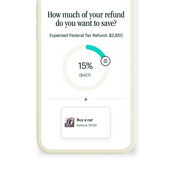 Phone showing tax refund feature in Spruce mobile app