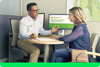 client meeting with tax pro in office