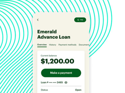 Emerald Advance Loan screen