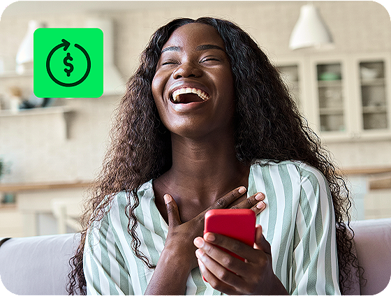 taxpayer checking refund status using H&R Block Free Online tax filing app on a mobile phone