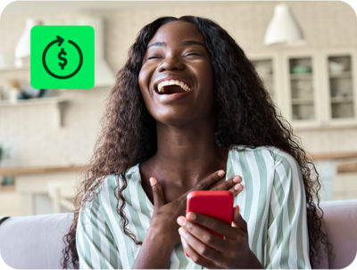 taxpayer checking refund status using H&R Block Free Online tax filing app on a mobile phone